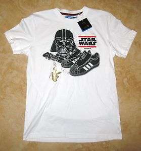 Star Wars Darth Vader Adidas Shoe T Shirt Size S White Brand New w 