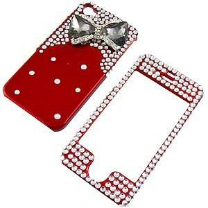   Protector Case for iPhone 4, 3D Bow Tie (Smoke/Red) Electronics