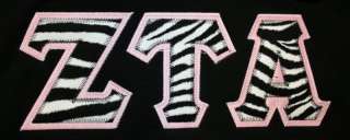 Zeta Tau Alpha   Tackle Twill Letters Hoodie   S 2XL  