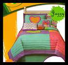 NEW Crayola Heart Quilt 5 piece set   Twin Hearts dots 