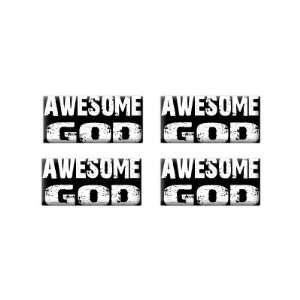  Awesome God   3D Domed Set of 4 Stickers: Automotive