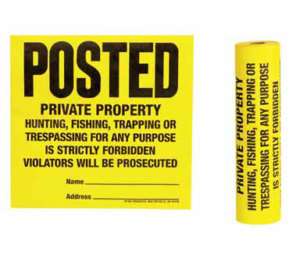 Roll 100 Tyvek Posted No Hunting or Trespassing Signs  