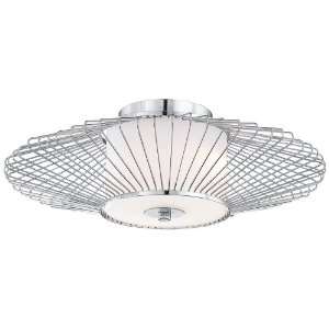  Chrome Wire Ring 15 1/2 Wide Ceiling Light Fixture: Home 