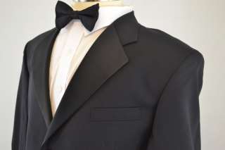 Adolfo Couture Super 100s Mens Black 2pc Tuxedo 44R 37x31  