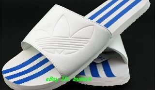 ADIDAS TREFOIL SLIDE White Blue sandals flip flops new UK8  