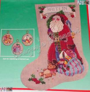 Dimensions ANTIQUE CHRISTMAS STOCKING Santa & Sack Counted Cross 