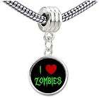 Love Zombies Halloween European Bead Dangle Charm