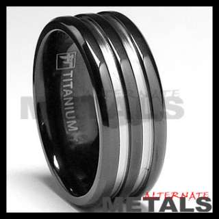 8MM Black Titanium Ring Wedding jewelry 8 9 10 11 12  