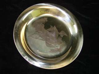 Sterling Silver Franklin Mint Audubon Plate 6.3 Ounce Not Scrap Etched 