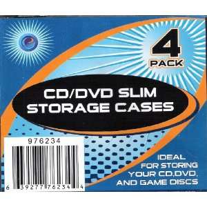  CD/DVD Slim Storage Cases 4 Pack 