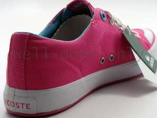 Lacoste L33 pink canvas womens vegan tennis shoes NIB  