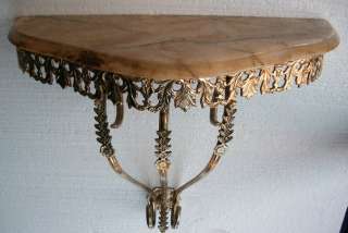 Old French bronze console table with mirror # 06880  