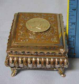 Zimbalist Thorens Music box Wagner Medallion silver brass Enamel Swan 