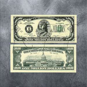 Realistic  $1,000,000 Million Dollar Bill ~Lot of 5~ Statue of Liberty 