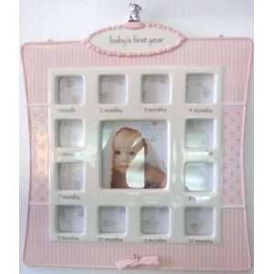  Baby First Year Picture Frame Pink By Nat & Jules: Baby