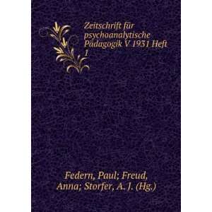   1931 Heft 1: Paul; Freud, Anna; Storfer, A. J. (Hg.) Federn: Books