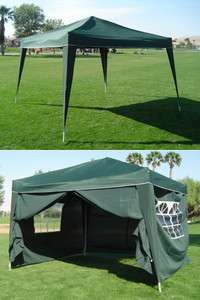 10 x 10 PALM SPRINGS EZ POP UP GREEN CANOPY GAZEBO TENT WITH 4 SIDE 