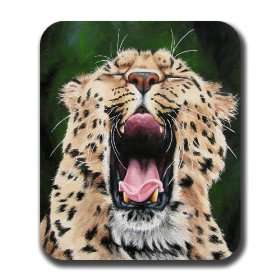  Leopard Yawn Wild Cat Art Mouse Pad: Everything Else