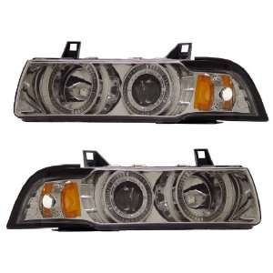 BMW 3 E36 92 98 2 DR 1 PC PROJECTOR HEADLIGHT G2 HALO CHROME CLEAR 