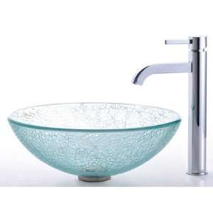  Kraus C GV 500 12mm 1007AB Broken Glass Vessel Sink and 