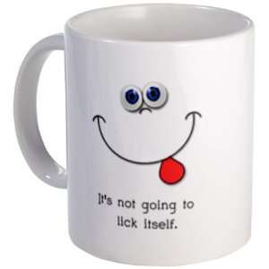 FUNNY FACE Its Not Going to Lick Itself Humor 11oz Ceramic Coffee Cup 