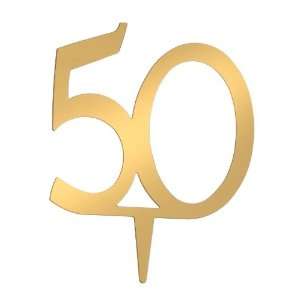  Golden 50th Wedding Anniversary Cake Decoration Number 