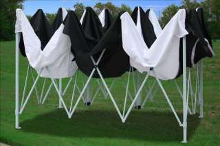 10x15 Pop Up Canopy Party Tent Gazebo EZ Black / White  