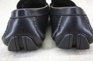 Salvatore Ferragamo Mens Daverio Black Leather Driving Loafers Shoes 9 