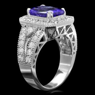 11200 CERTIFIED 14K WHITE GOLD 3.00CT TANZANITE 1.50CT DIAMOND RING 