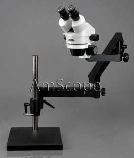 7X 45X STEREO ZOOM MICROSCOPE ARTICULATING ARM + LIGHT 013964471342 