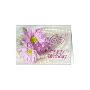  65th birthday flowers and pearls Card: Toys & Games