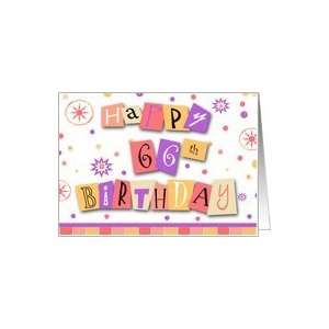  66 Years Old Cut Out Collage Happy Birthday Card Card 
