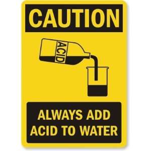  Caution Always Add Acid To Water (with graphic) Laminated 