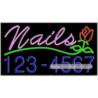 Nails (telephone #) Neon Sign Grocery & Gourmet Food
