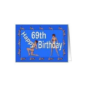  69th Birthday Pin Up Girls, Blue Card Toys & Games