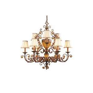  6928   Wrought Iron Leaf Chandelier   Chandeliers: Home 