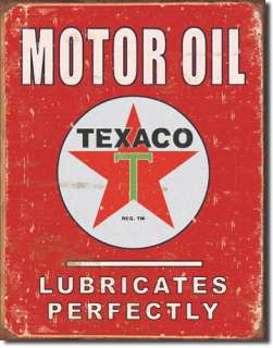 TEXACO Motor Oil Lubricates Perfectly Retro Tin Sign  