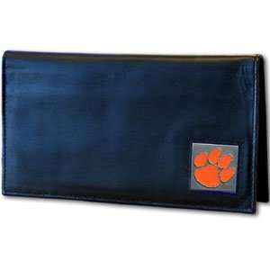  Genuine Leather Checkbook Cover Clemson Tigers: Sports 