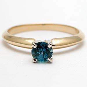 Montana Blue Sapphire Solitaire Engagement Ring Solid 14K Gold
