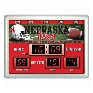  Nebraska Huskers Clock   14x19 Scoreboard