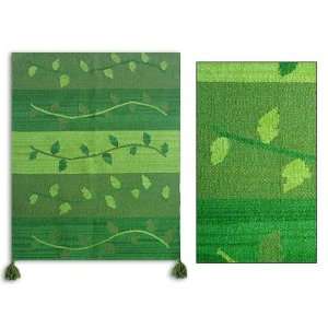  Wool tapestry, Verdant Leaves