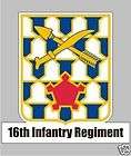 AR 2098 16th Infantry Regiment Army Military Bumper Sticker Decal
