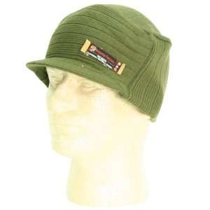   Falcons Bill Front Winter Knit Beanie   Olive
