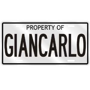  NEW  PROPERTY OF GIANCARLO  LICENSE PLATE SIGN NAME 