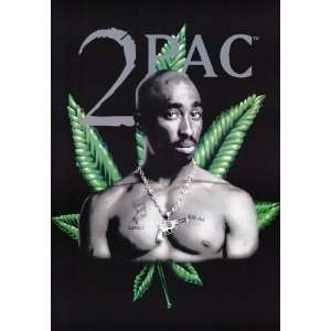 : TUPAC SHAKUR 2Pac Pot Leaf White Wood Mounted Poster Marijuana RAP 