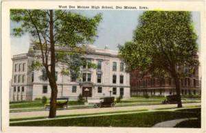 1910s 1920s West Des Moines Iowa High School Postcard  