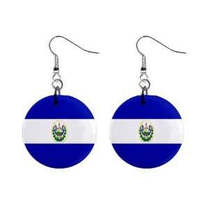 El Salvador Flag Button Earrings