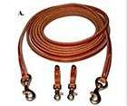 Western 3/8 harness leather draw rein w/ pulleys USA