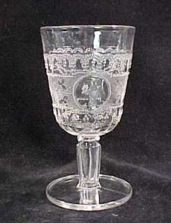 Minerva Early American Pattern Glass Goblet  
