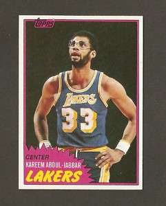 1981 Topps #20 Kareem Abdul Jabbar LA Lakers NM/MINT  